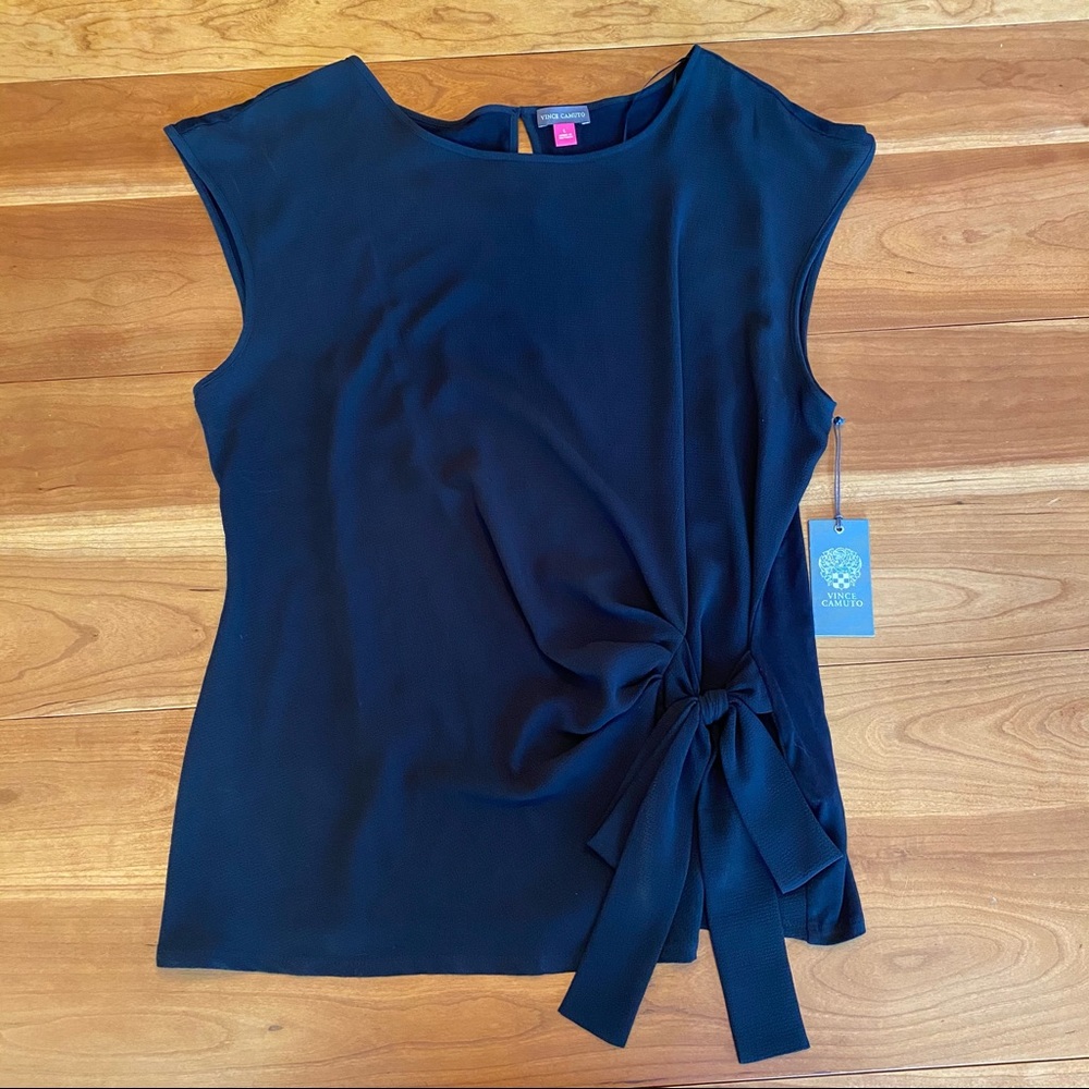 Black Vince Camuto Sleeveless Business Blouse